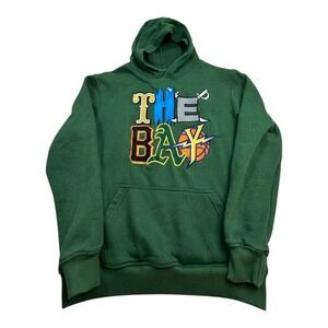 FRESH Green The Bay Graphic Hoodie Sweatshirt Pullover Medium